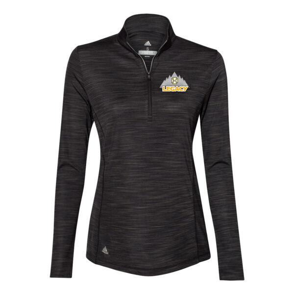 Adidas Women's Lightweight Melange 1/4 Zip Pullover - Printed Logo Thumbnail