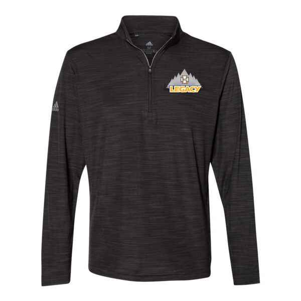 Adidas Lightweight Melange Quarter Zip Pullover - Printed Logo Thumbnail